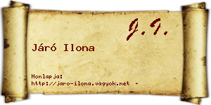 Járó Ilona névjegykártya